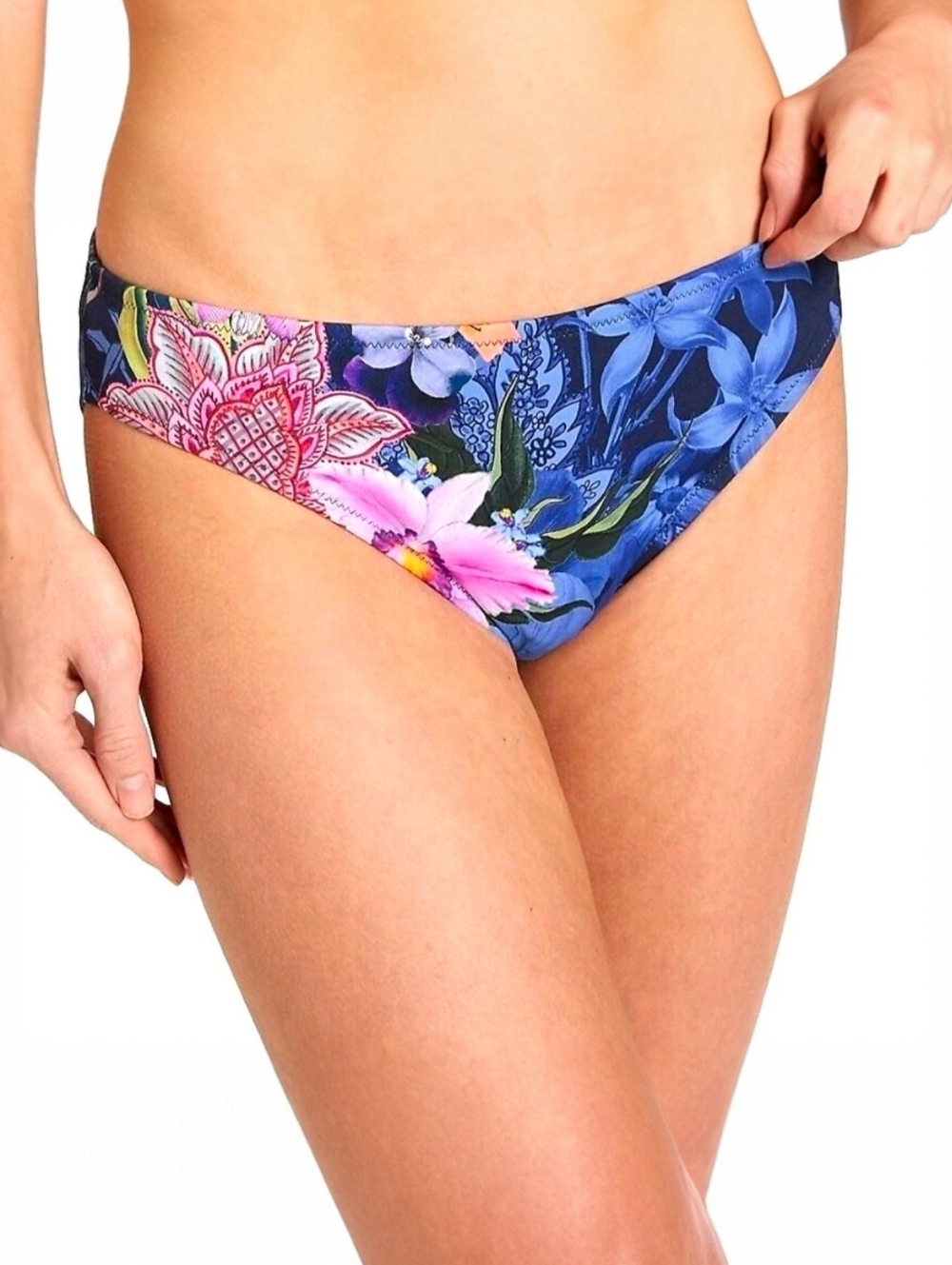 Johnny Was "Neon Jungle" Printed Hipster Bikini Bottom, Multicolor